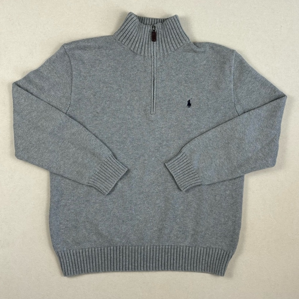 Polo Ralph Lauren Men’s S Quarter Zip Pullover Sweater Navy Pony Classy Preppy